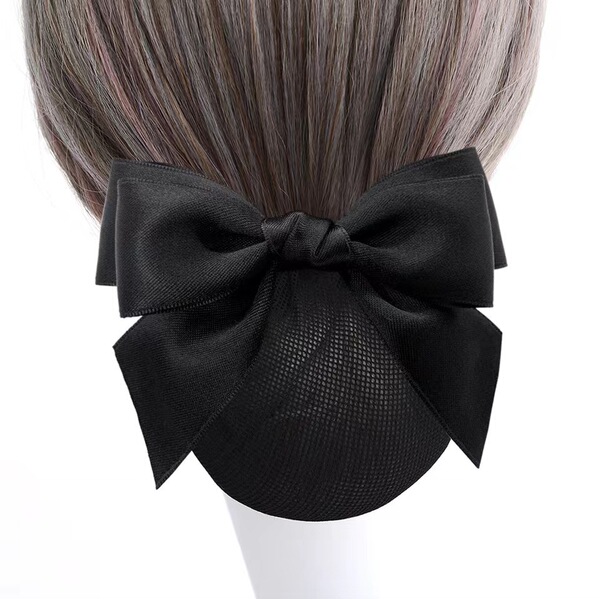 Professional head flower net pocket bow hairpin stewardess work bank nurse hair net female flight attendant plate hair hotel fine net