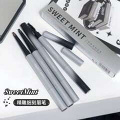 スウィートミントの細かく刻まれた眉毛のブラシは自然に根を描きます。