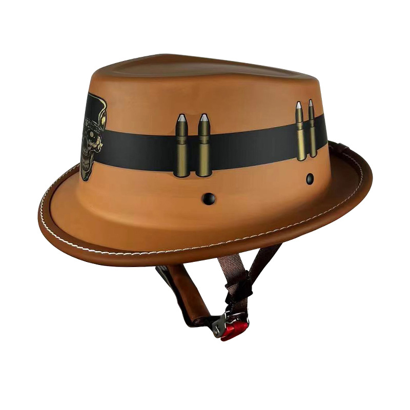 Retro medio casco bandido americano primicia casco viajes calle tiro Caballero sombrero arte casco Caballero casco fábrica entrega al por mayor