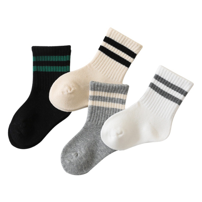 Calcetines para niños Clase de primavera a calcetines deportivos color sólido sin hueso niños y niñas bebé calcetines de algodón a media pantorrilla barras paralelas calcetines de Estudiante