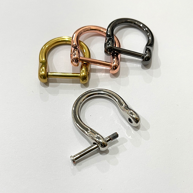 Hebilla de herradura hebilla de metal tornillo D Hebilla desmontable D anillo hebilla de herradura hebilla de las mujeres accesorios de reparación hebilla en stock al por mayor image 6