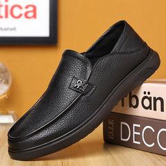 New first-layer sheepskin men's casual shoes, soft leather men's shoes, lazy slippers wholesale