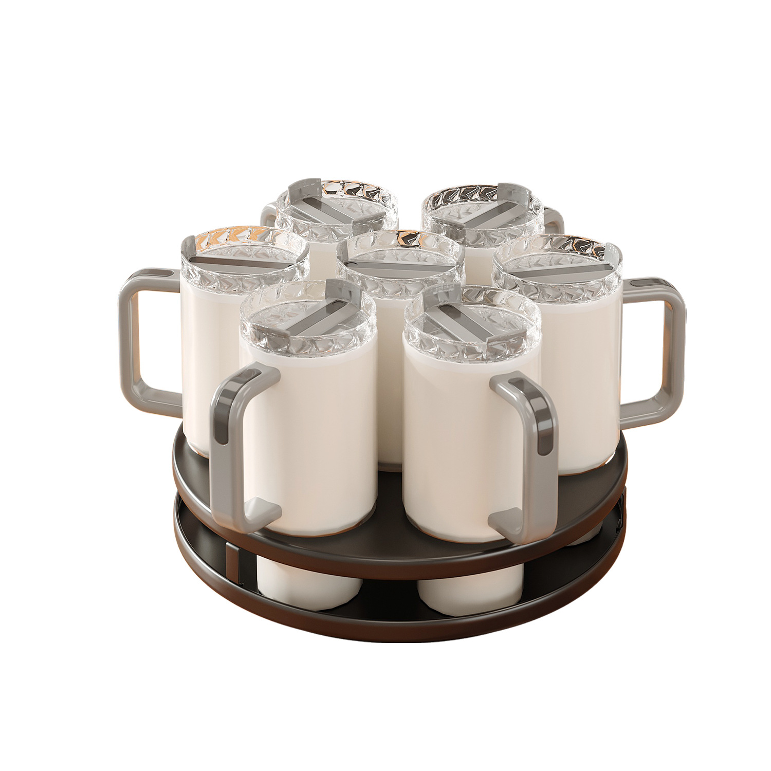 bandeja de drenaje de doble capa para el escritorio doméstico para colocar taza de calor en el marco de la taza de agua de la herradura de agua