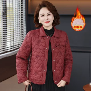 春装时尚休闲棉衣棉服女装妈妈装简约大方的外观，日常通勤款