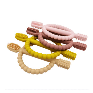 Cross-border Commodity Silicone Teeth Gum Baby Anti-bite Hand Soothing Molar Chewing Mite Grasping Bite Toy Food Grade