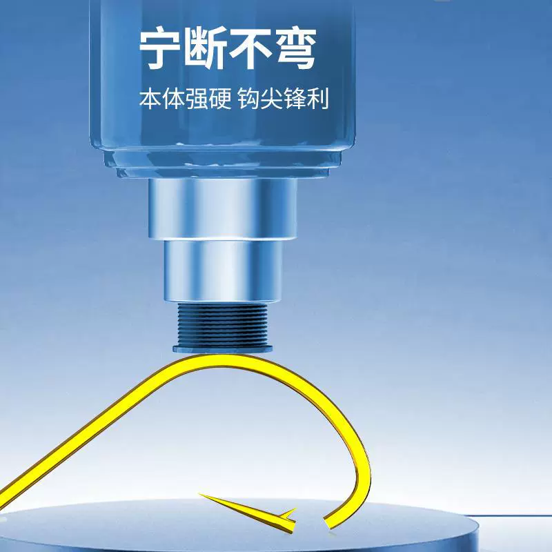 Jinhaixi crucian carp hook is tied with sub-threads, double hooks, finished short sub-threads with thornless white strips and raised mouth for wild fishing to prevent entanglement