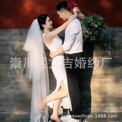 Bride's multi-layered fluffy veil long photography style veil light wedding dress taking photos ultra fairy forest system props hair accessory white