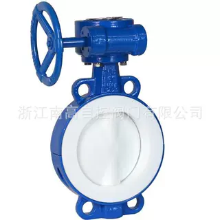 D371F46-16C DN200衬氟涡轮蝶阀 铸钢对夹式蝶阀耐酸防腐蝶阀衬氟