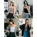 纯色一体式<font red=H>吊带</font>无痕<font red=H>背心</font><font red=H>女</font>自<font red=H>带</font>胸垫外穿上衣美背细<font red=H>带</font><font red=H>抹胸</font>厂家直销