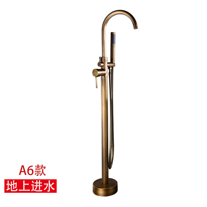 Todo el cobre negro frío y caliente piso bañera de grifo lateral vertical barril vertical cuenca pared fábrica de conexión al por mayor