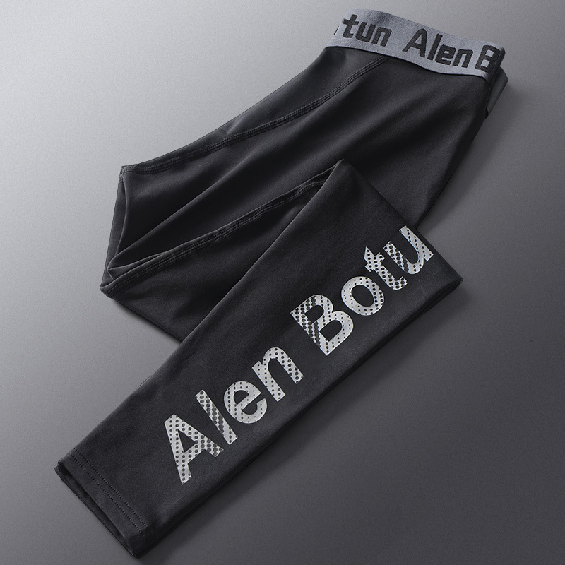 Pantalones de entrenamiento de entrenamiento para hombres con alta elasticidad y velocidad de secado juego deportivo ajustado de baloncesto, pista y campo, ropa de compresión para correr