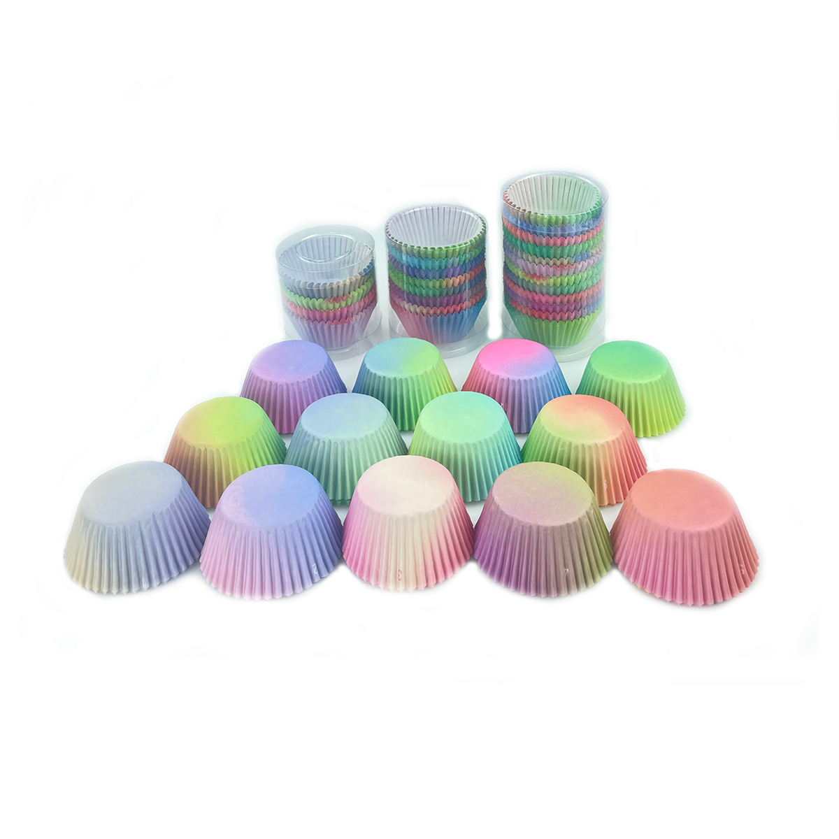 Cross-border Amazon best-selling gradient color cupcake paper cups, baking molds heat-resistant non-stick cupcake cups