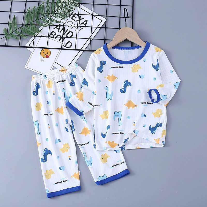 Summer pijama, children's thin breathable set for boys, Korean style, with short sleeve, loose fit