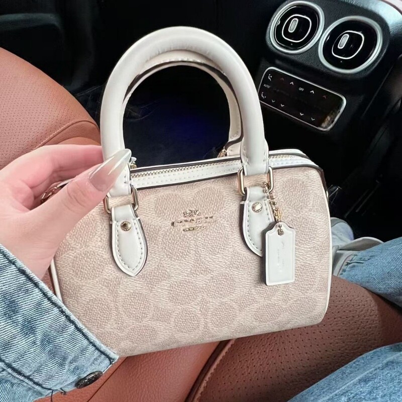 Koujia High-End Rowan18 Boston Mini Pillow Bag Versatile Genuine Leather Monogram Handbag Shoulder Crossbody Women's Bag