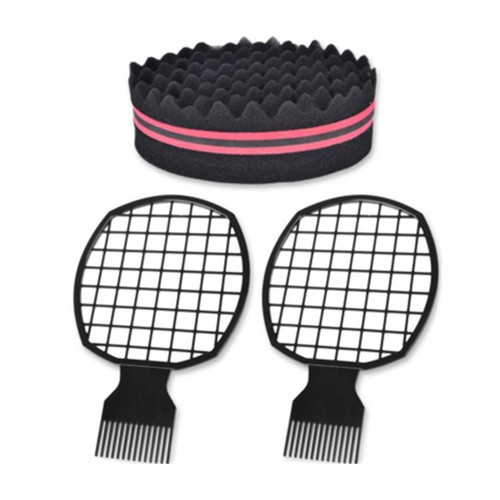 Cross-border African hairdressing foil perm styling comb sponge perm comb hip-hop mesh comb black perm tool set