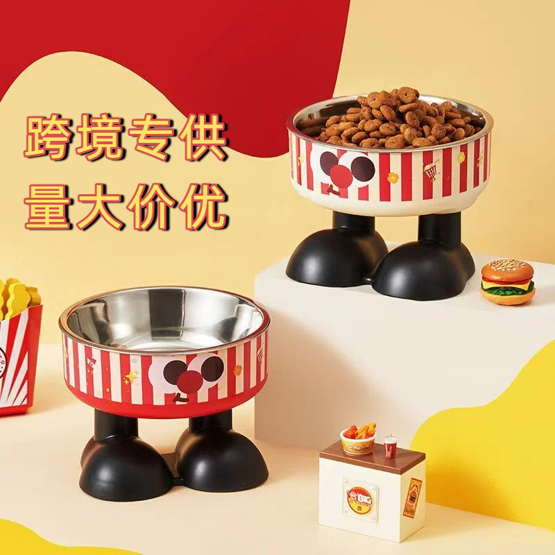爆款宠物碗猫咪护颈高脚碗防打翻猫碗狗狗不锈钢食具新款跨境狗碗|undefined