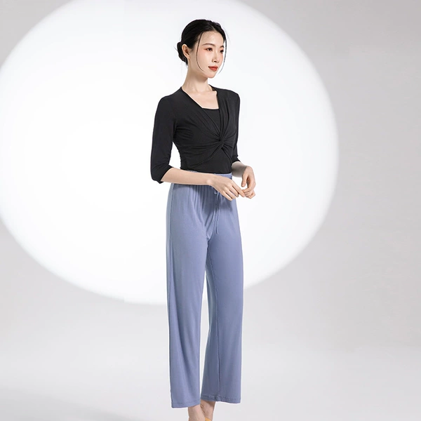 Black colored blue trousers