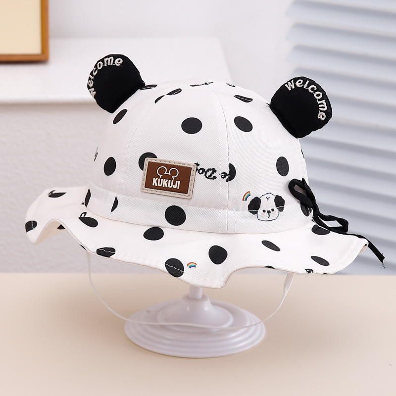 Sombrero de bebé encantador impresión oso lindo primavera y otoño bebés hombres y mujeres sombrero pescador sombrero de primavera para bebés sombrero de bañera sombrero de sombra