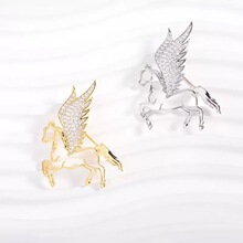 时尚创意以梦为马胸针精致微镶锆镂空胸花高级感男士西装外套配饰