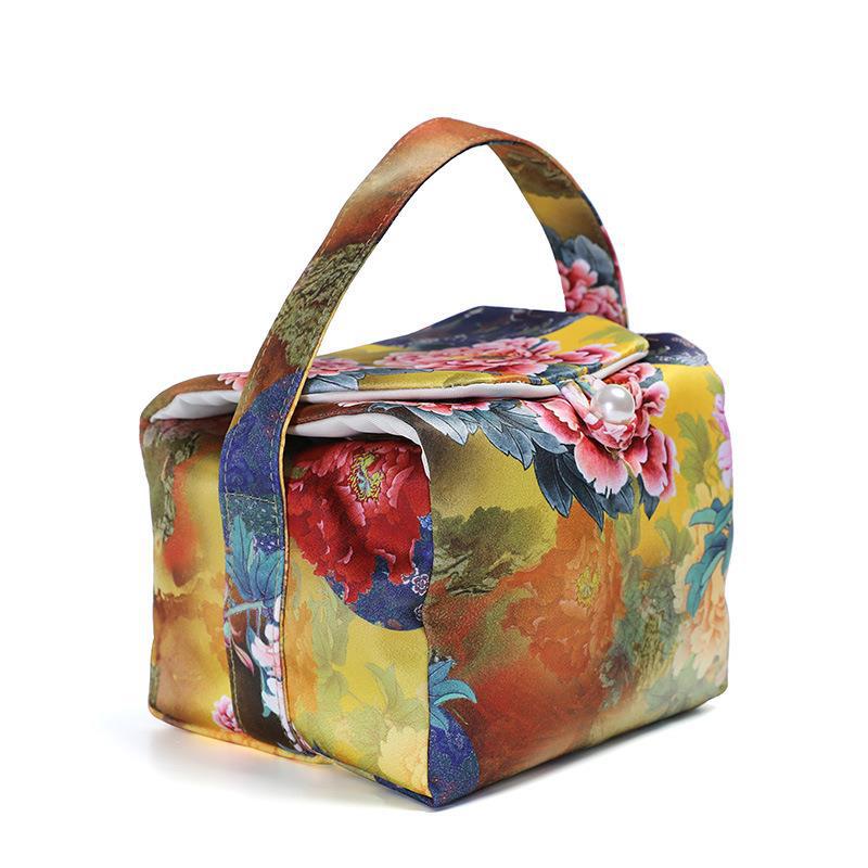 Ceremonia del té accesorios bolsa de tela Taza Express portátil de viaje juego de té bolsa de almacenamiento taza de té tetera bolsa de embalaje una olla dos tazas bolsa