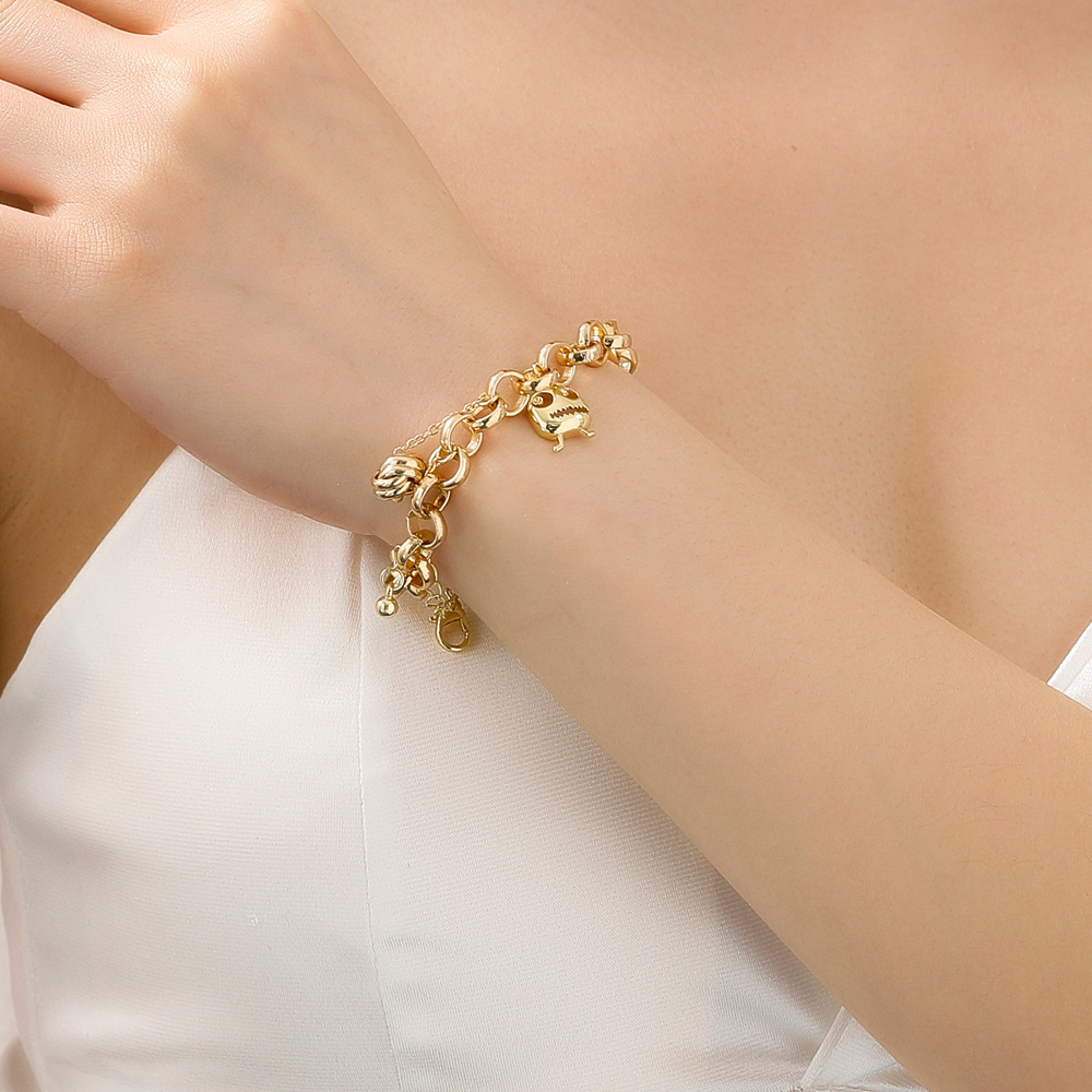 Fashion Geometric Tassel Copper Bracelets Plating Hollow Out Copper Bracelets