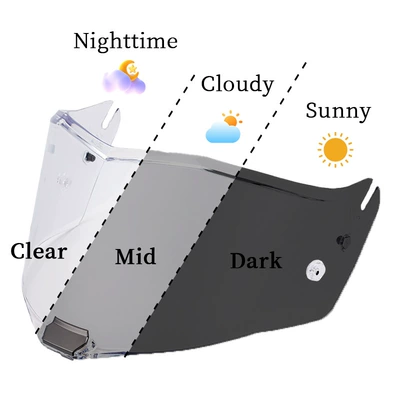 Dəbilqə (Kaska) aksesuarları, Fiber Full Helmet Lens Sun - transparent-to-black-summer-hot-selling-model-suitable-for-day-and-night-use