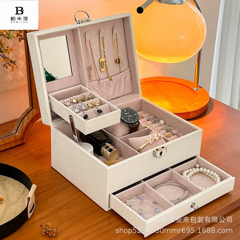 Storage system with diamond pattern, necklace, ring, storage box, accessory