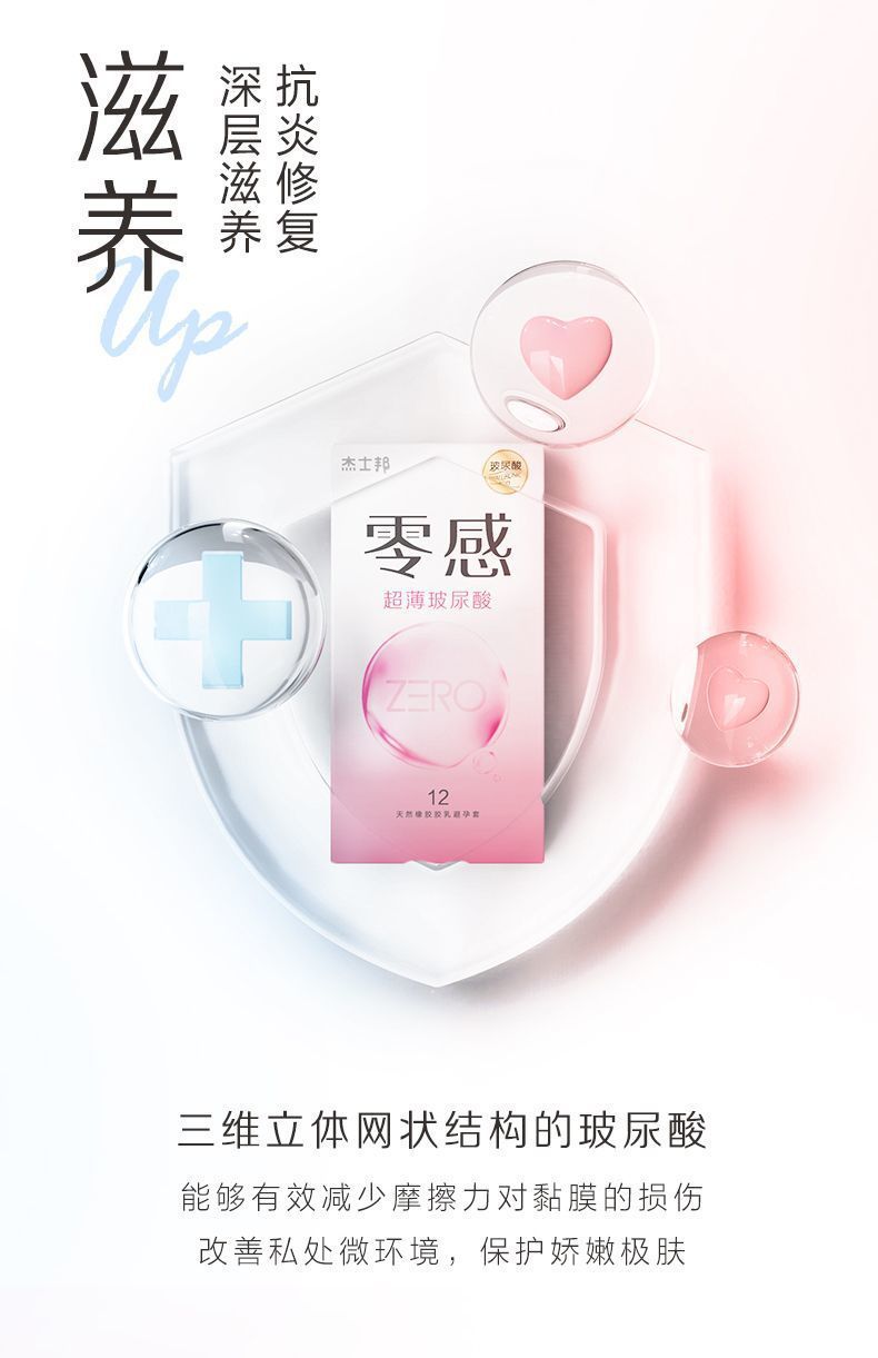 Jiesbon Zero Ultra-Thin Hyaluronic Acid Condoms, 3-Pack — detail image 18