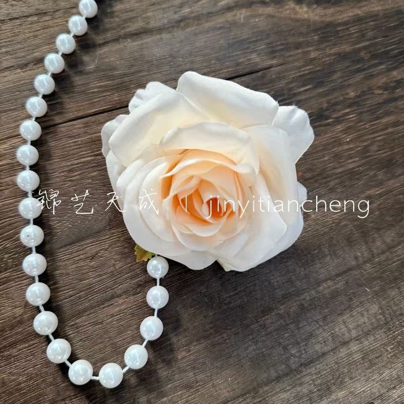 仿真花安娜玫瑰花头 花墙装饰婚礼布置 花环头饰diy假花材料批发|undefined