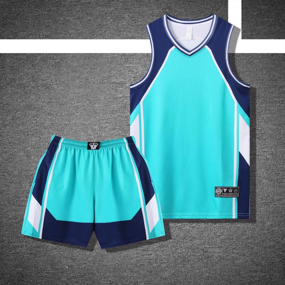 Hengleda 2025 V Neck Basketball Uniform Suit Color Matching Men's and Women's Adult Printed Breathable Club Uniform Wholesale