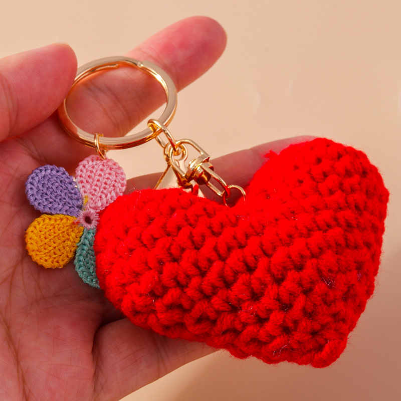 Cartoon Style Heart Shape Cloth Women's Keychain display picture 2