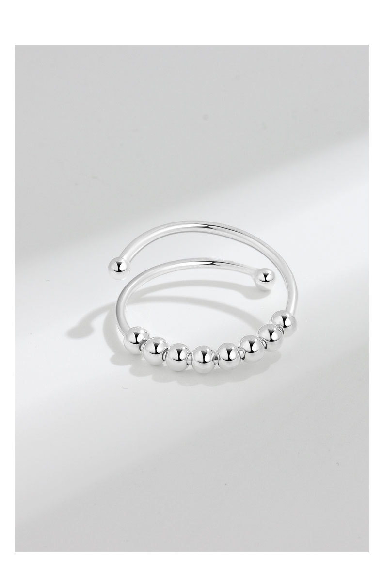 925 Sterling Silver Material Geometric Pattern 925 Sterling Silver Geometric Anxiety Ring
