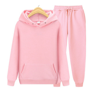 2024 New Pure Color Cross-Border Pullover Sweatshirt Sports Suit Sweatshirt Suit Fashionable Fleece Men's Hoodie