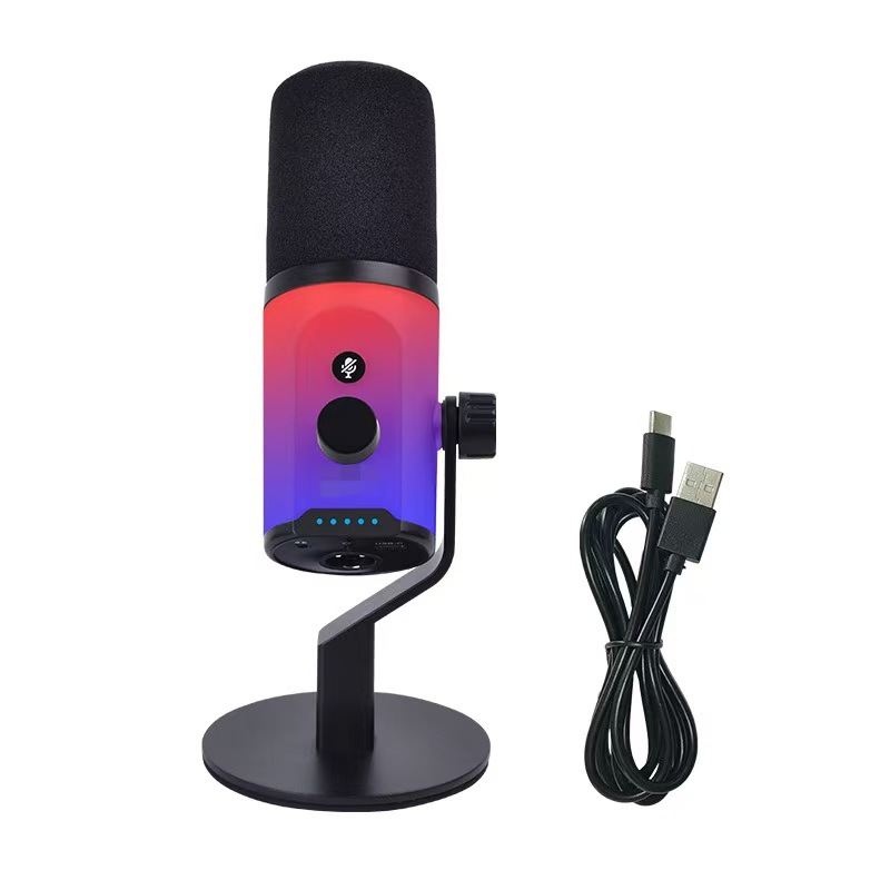 Rgb Dual-Mode Q6Xlr/Usb Dynamic Microphone for Live Streaming, Desktop Computer Microphone, Dedicated Microphone for Live Streaming