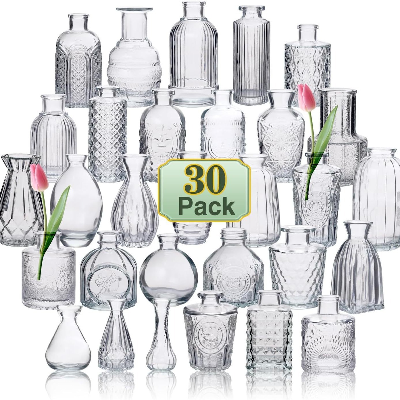 Vaso de vidrio retrógrado personalizado decoración suave de alta calidad pequeño jarrón de vidrio transparente botella de aroma decoración para el hogar