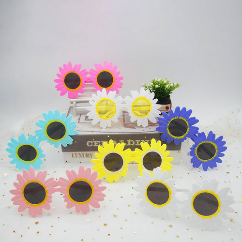 Sunflower Flower Sunglasses for Adults and Children, Birthday Party Gag Photo Prop