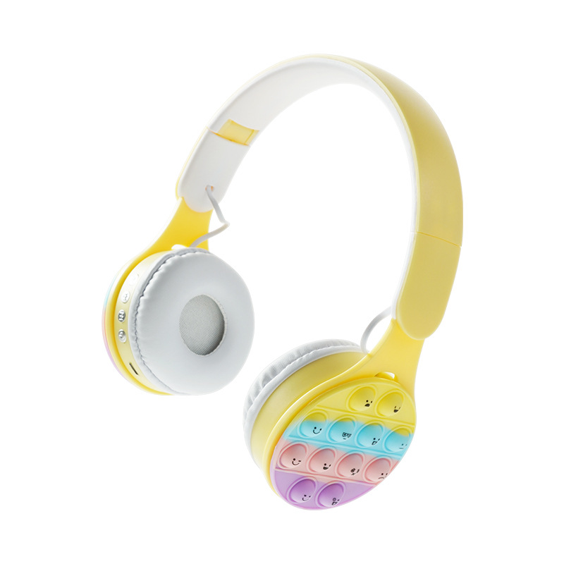 Tarjeta luminosa de la descompresión de la burbuja del arco iris Auriculares Bluetooth auriculares plegables teléfono móvil universal auriculares inalámbricos con micrófono