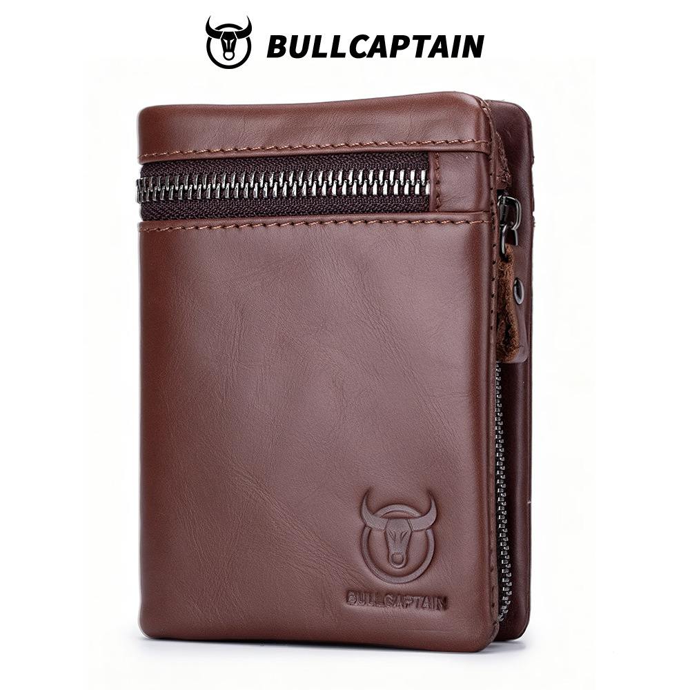 Capitán NIU hombres billetera de cuero multifuncional plegable multi-Tarjeta billetera hecha a mano billetera de licencia de conducir