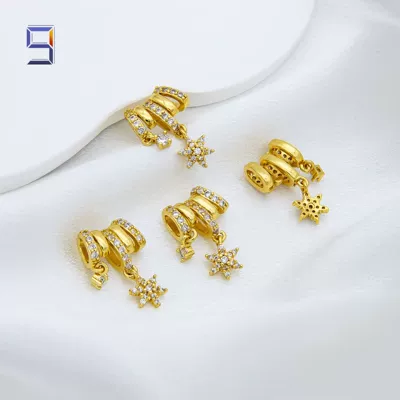 14K Gold-Filled Color-Preserving Zircon Spacer Beads Bow Snowflake Beads DIY Beaded Handmade Beaded Jewelry Materials (Zərgərlik ara hissələri) - 18k-real-gold-plating