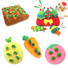 跨境现货拔萝卜毛绒玩具胡萝卜水果菜地益智早教玩偶宠物啃咬玩具