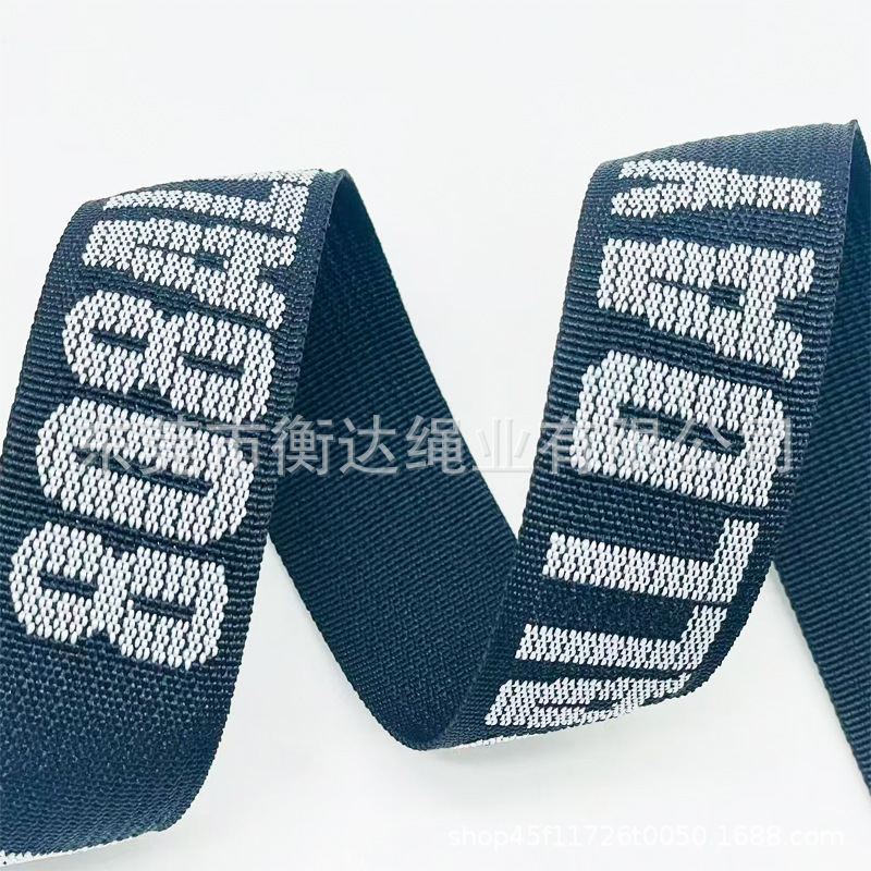 Personalizado poliéster mate jacquard cinturón cinturón libro mochila bolsa raíz de zapatos teléfono móvil colgante llavero cinturón de ropa