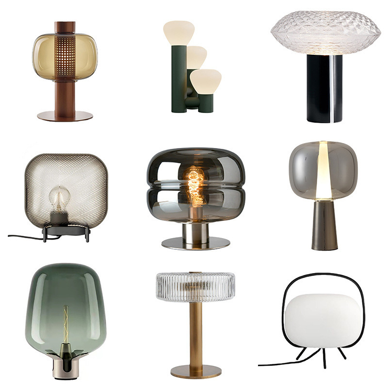 Postmodern Art Glass Table Lamp Designer Hotel Bedroom Bedside Lamp Living Room Model Room High-End Lighting Fixtures Postmodern Art Glass Table Lamp Designer Hotel Bedroom Bedside Lamp Living Room Model Room High-End Lighting Fixtures