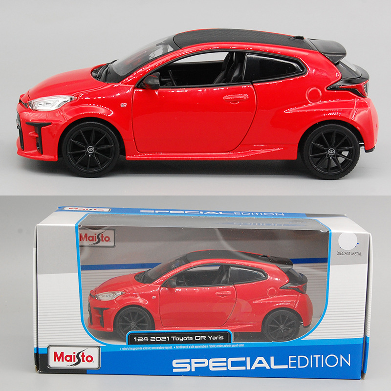 공급 1: 24 MEICHI 그림 2021 TOYOTA GR YARIS TOYOTA 시뮬레이션 합금 자동차 모델 장식품