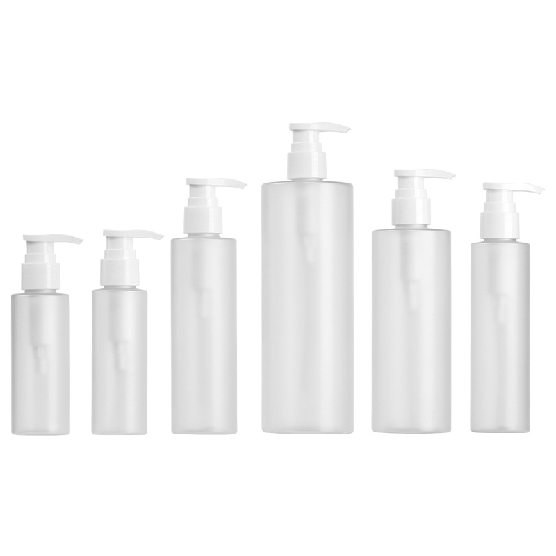 Botella de cabeza de bomba de presión cosmética spot pet hombro redondo 100ml botella de dispensador de manos 250mll botella de acondicionador