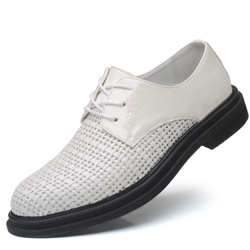 Sandalias de hombre de verano hombre tejido a mano transpirable ropa de negocios casual zapatos de cuero zapatos de hombre zapatos de hombre