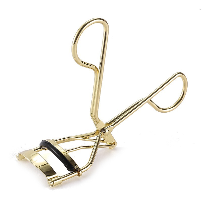 Rizador de pestañas con mango de plástico y caucho verde rizador de pestañas de flor de sol rizador natural portátil y duradero rizador de pestañas de acero inoxidable