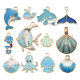 1 new lake blue oil drop alloy sea whale seahorse series pendant pendant diy bracelet accessories