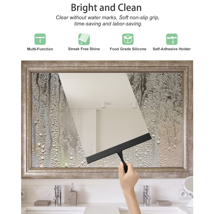 Hotel window silicone scraper bathroom shower glass door cleaner household squeegee wiper