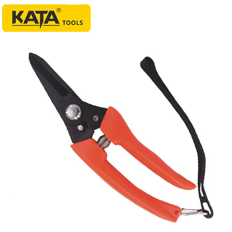 锴达8英寸红柄花木剪 盆景剪药材剪合金钢园林省力轻度剪刀KT2911