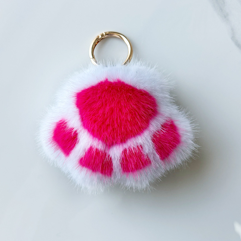 Lindo gatito garra felpa coche llavero accesorios colgantes ins celebridad de Internet bolsa de felpa mochila escolar colgante regalo